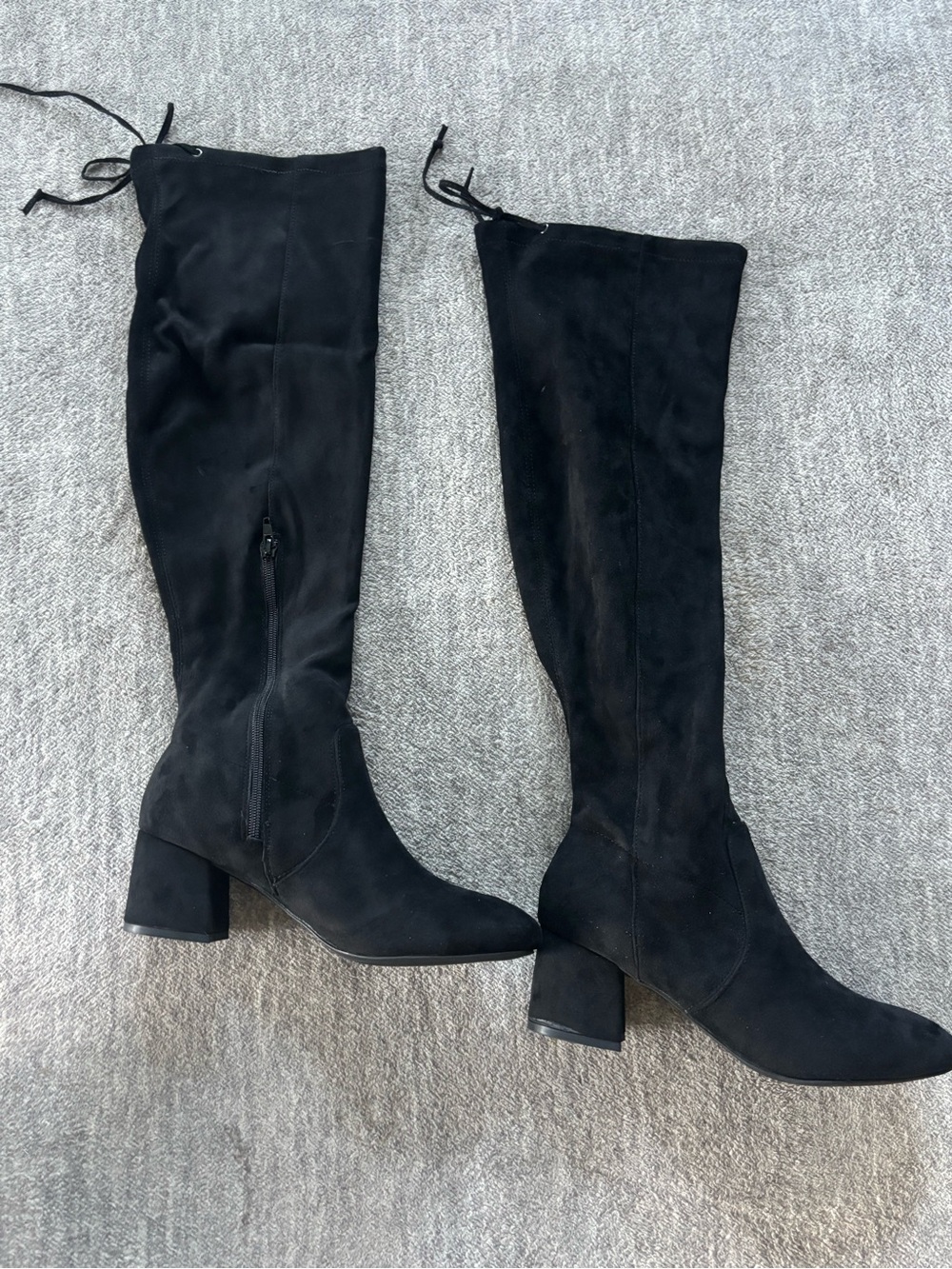 Sugar Womens 8.5 M Black Ollie Microsuede Over The Knee Boots New